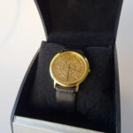 Hodinky s pozlaceným ciferníkem Aztécký kalendář