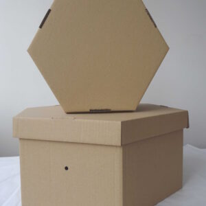 Krabice na klobouky šestihran hnědá